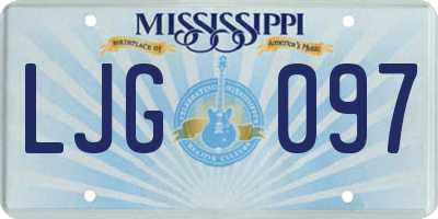 MS license plate LJG097