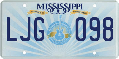 MS license plate LJG098