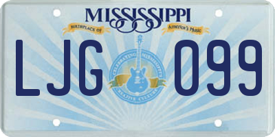 MS license plate LJG099
