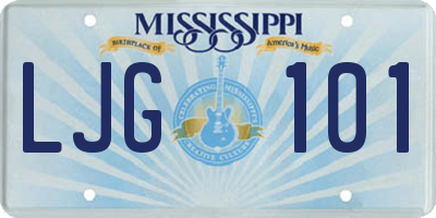 MS license plate LJG101