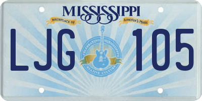 MS license plate LJG105