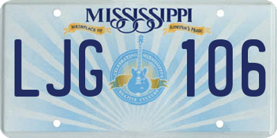 MS license plate LJG106