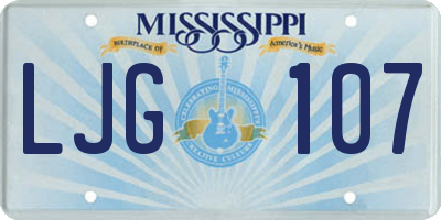 MS license plate LJG107