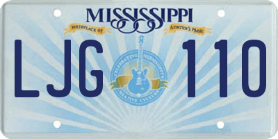 MS license plate LJG110