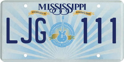 MS license plate LJG111
