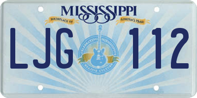 MS license plate LJG112