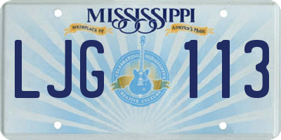 MS license plate LJG113