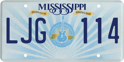 MS license plate LJG114