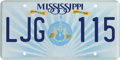 MS license plate LJG115
