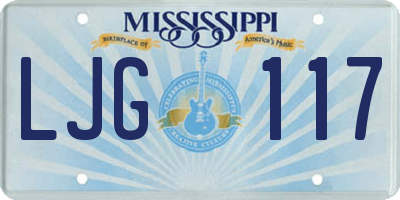 MS license plate LJG117
