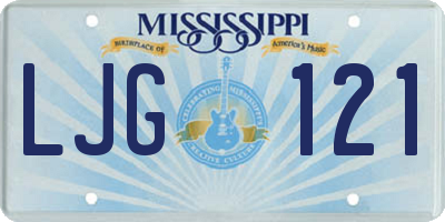 MS license plate LJG121