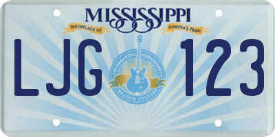 MS license plate LJG123
