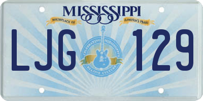 MS license plate LJG129