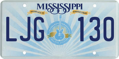 MS license plate LJG130
