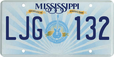 MS license plate LJG132