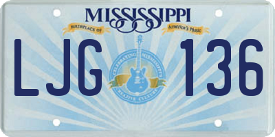 MS license plate LJG136