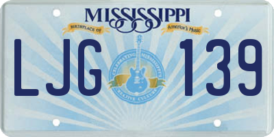 MS license plate LJG139