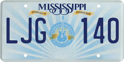 MS license plate LJG140