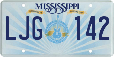 MS license plate LJG142