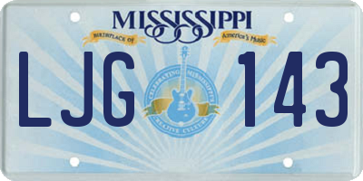 MS license plate LJG143