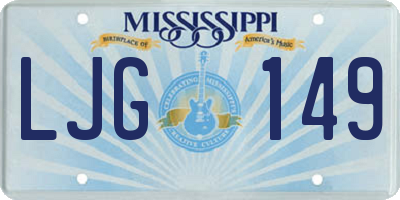 MS license plate LJG149