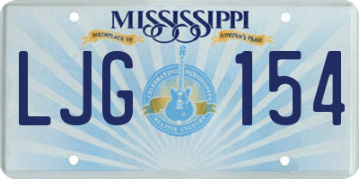 MS license plate LJG154