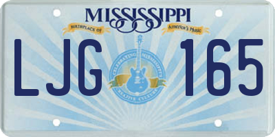 MS license plate LJG165