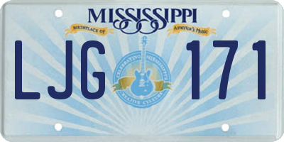MS license plate LJG171