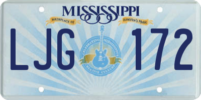 MS license plate LJG172