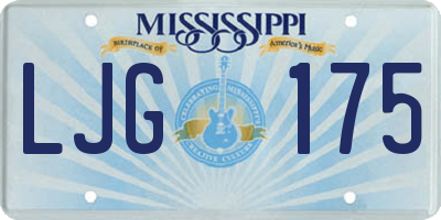 MS license plate LJG175