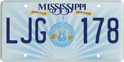 MS license plate LJG178