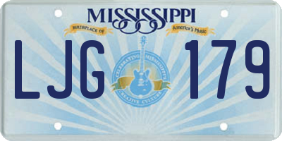 MS license plate LJG179