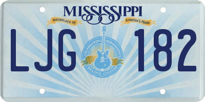 MS license plate LJG182