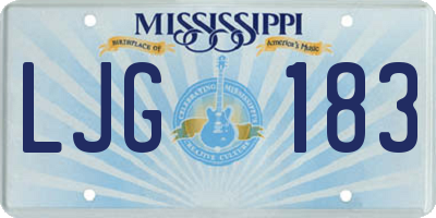 MS license plate LJG183