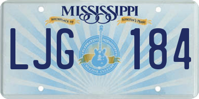 MS license plate LJG184