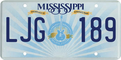 MS license plate LJG189