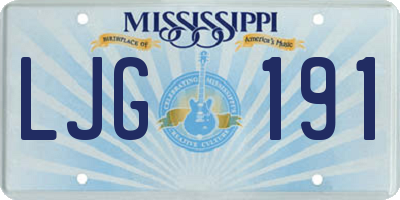 MS license plate LJG191