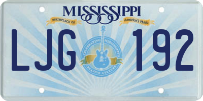 MS license plate LJG192