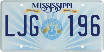 MS license plate LJG196