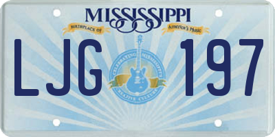 MS license plate LJG197