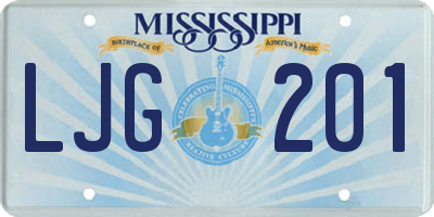 MS license plate LJG201