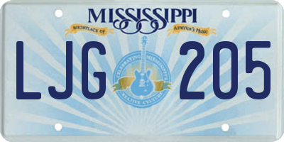 MS license plate LJG205