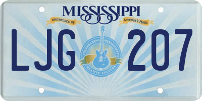 MS license plate LJG207