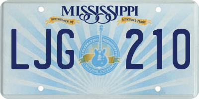 MS license plate LJG210