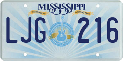 MS license plate LJG216