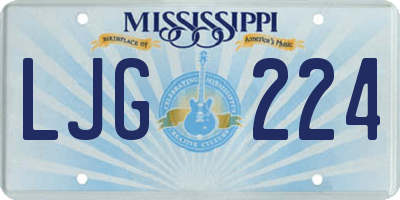 MS license plate LJG224