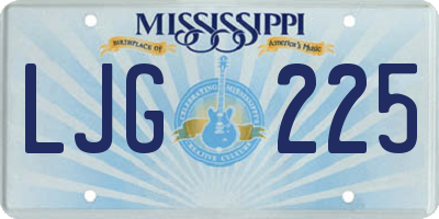 MS license plate LJG225
