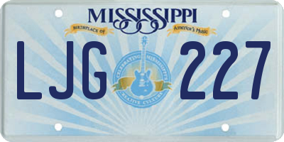MS license plate LJG227