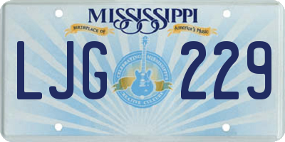 MS license plate LJG229