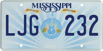 MS license plate LJG232